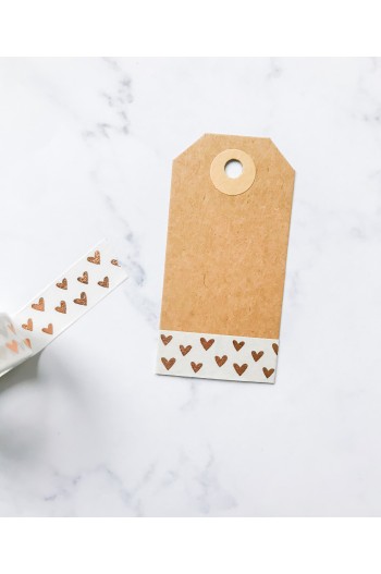Washi Tape Corazones Oro Rosa