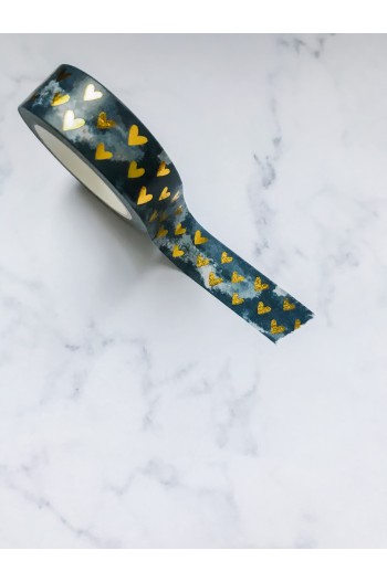 Washi Tape Corazones Dorados
