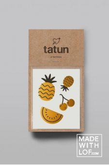 2 tatuajes dorados "Gold fruits"