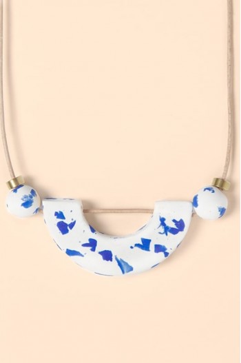 Collar Materia 01 - Blanco y azul